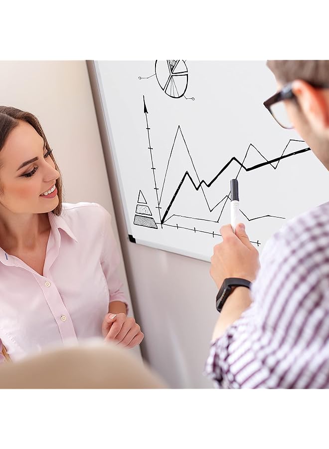 إيروريكس سبورة بيضاء مغناطيسية مع درج أقلام وحواف من الألومنيوم وسطح للكتابة قابل للمسح الجاف 90 × 60 سم عرض × ارتفاع، أبيض - Image 5