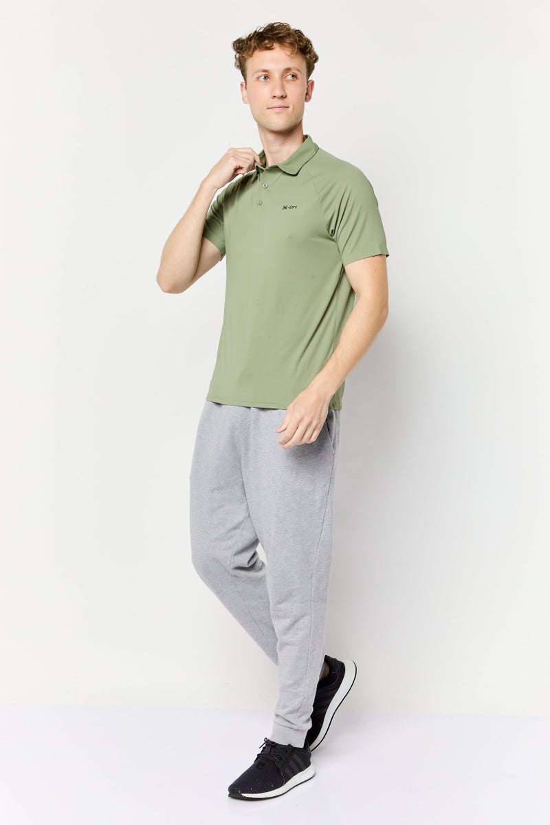 RBX Men Sportswear Fit Short Sleeve Outdoor Polo Shirt, Olive - Image 2