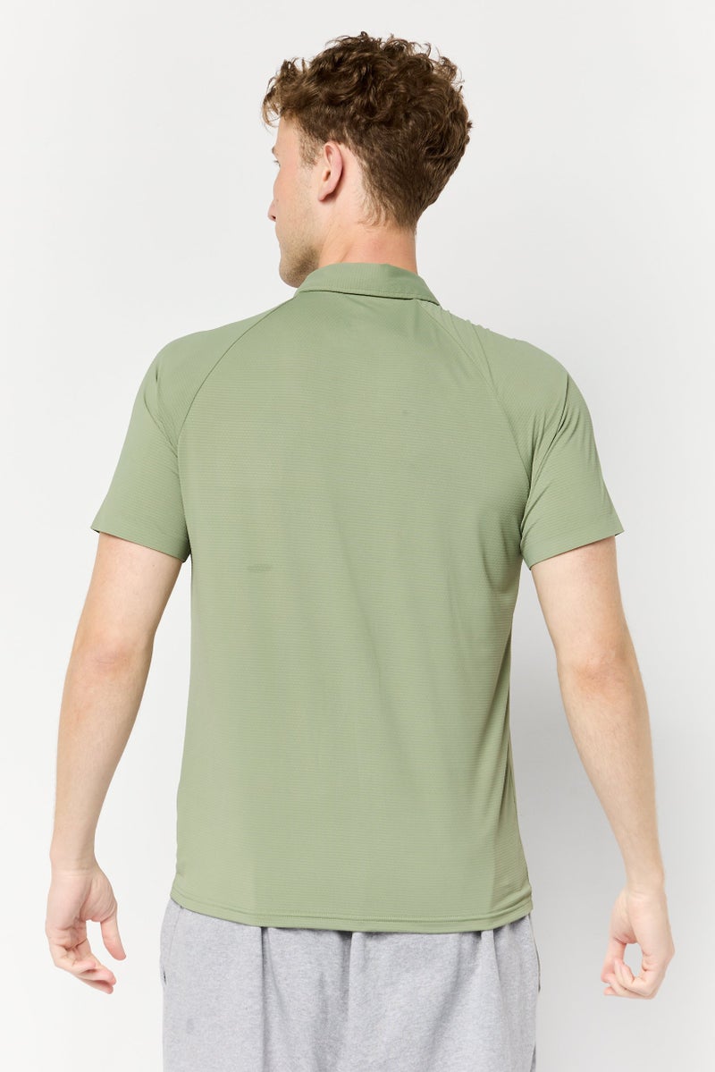 RBX Men Sportswear Fit Short Sleeve Outdoor Polo Shirt, Olive - Image 4