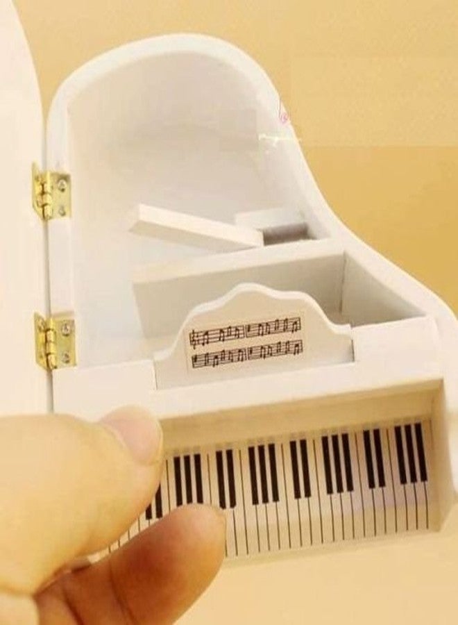 EatingBiting Dollhouse Miniature Doll Piano with Chair,1:12 Dollhouse Miniature Furniture White Piano with Chair Dollhouse Miniature 1:12 Scale Fairy Doll Home Scene, Elegant Vivid - Image 2