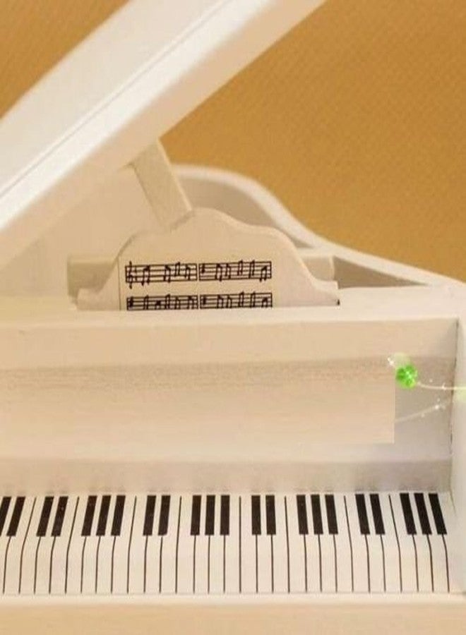 EatingBiting Dollhouse Miniature Doll Piano with Chair,1:12 Dollhouse Miniature Furniture White Piano with Chair Dollhouse Miniature 1:12 Scale Fairy Doll Home Scene, Elegant Vivid - Image 3