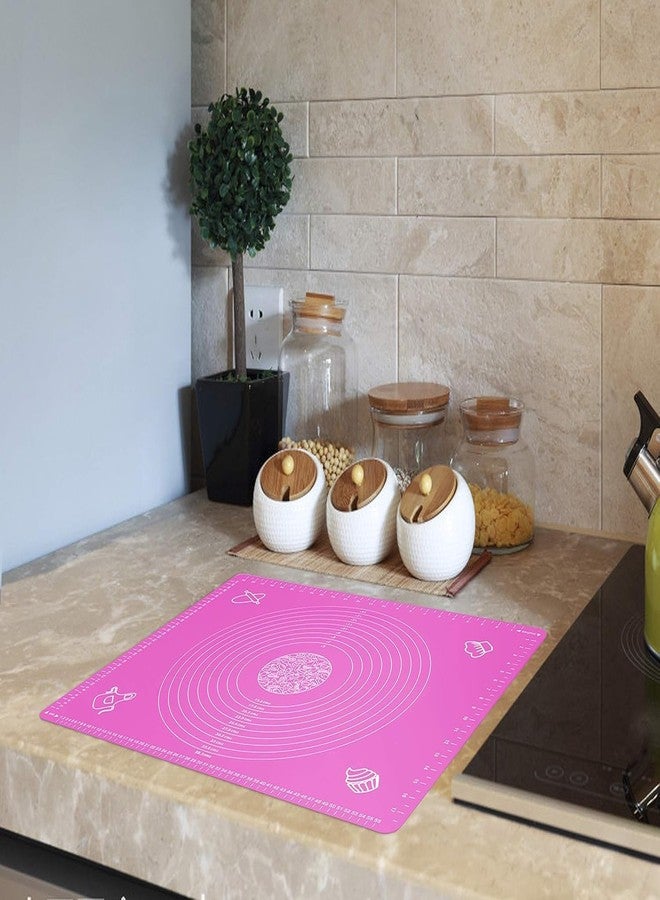 TAGPR Silicone Baking Mat Roti mat Silicone Chapati Atta Kneading Mat Non Stick Fondant Rolling Mat Stretchable for Kitchen Roti Chapati Cake Baking Mat (Pink 50x40cm) - Image 5