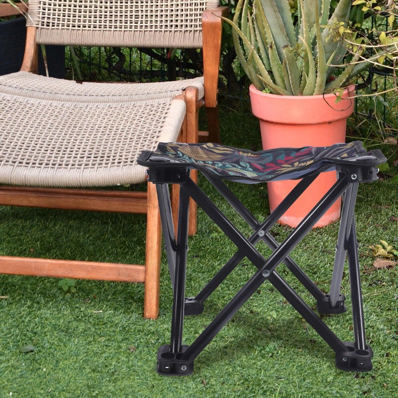 Large Folding Camping Stool with Oxford Cloth Storage Bag Portable Footrest Chair for Outdoor Fishing Hiking - Image 5