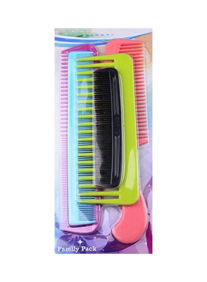 NIBEMINENT Plastic Hair Comb Set of 5 Multicolour - Image 2