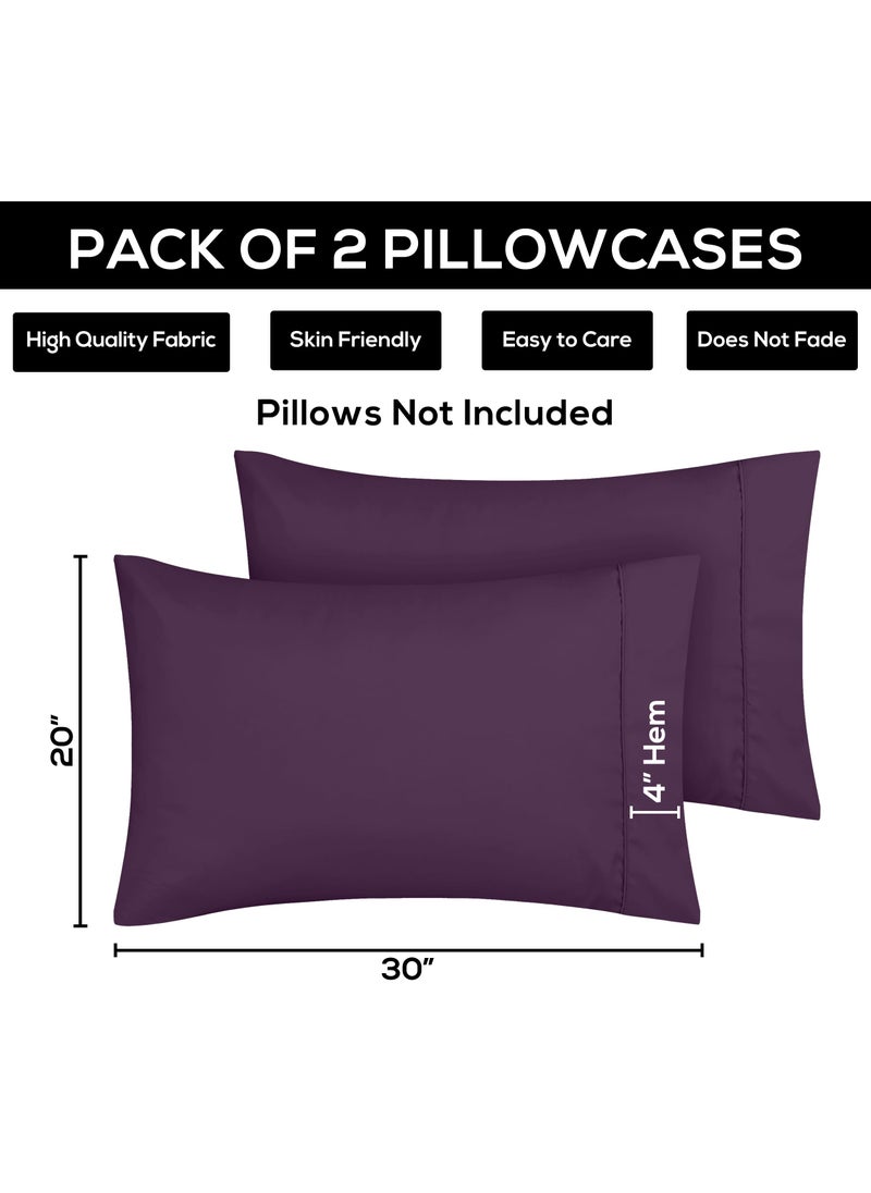 Utopia Bedding Utopia Bedding King Pillow Cases - 2 Pack - Envelope Closure - Soft Brushed Microfiber Fabric - Shrinkage and Fade Resistant Pillow Covers 20 X 40 Inches (King  Purple)  - Image 4