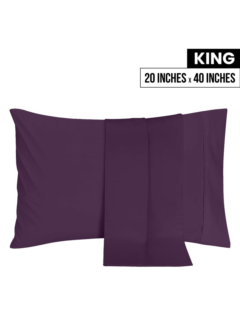 Utopia Bedding Utopia Bedding King Pillow Cases - 2 Pack - Envelope Closure - Soft Brushed Microfiber Fabric - Shrinkage and Fade Resistant Pillow Covers 20 X 40 Inches (King  Purple)  - Image 2