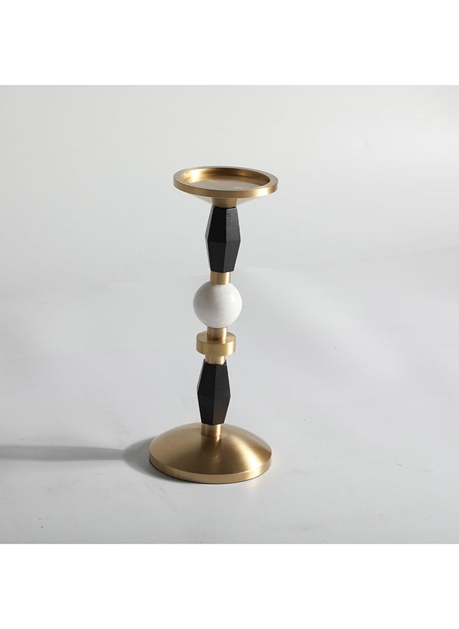 AL HUZAIFA FURNITURE - Geo Stones, Candle Holder, Aluminum, Marble & Wood - Image 1