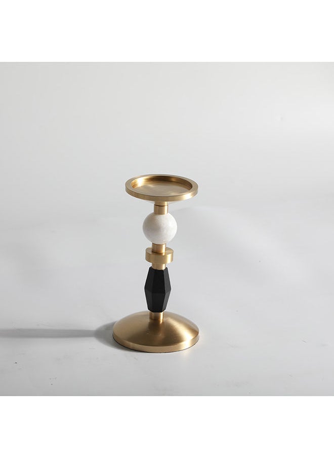 AL HUZAIFA FURNITURE - Geo Stones, Candle Holder, Aluminum, Marble & Wood - Image 1
