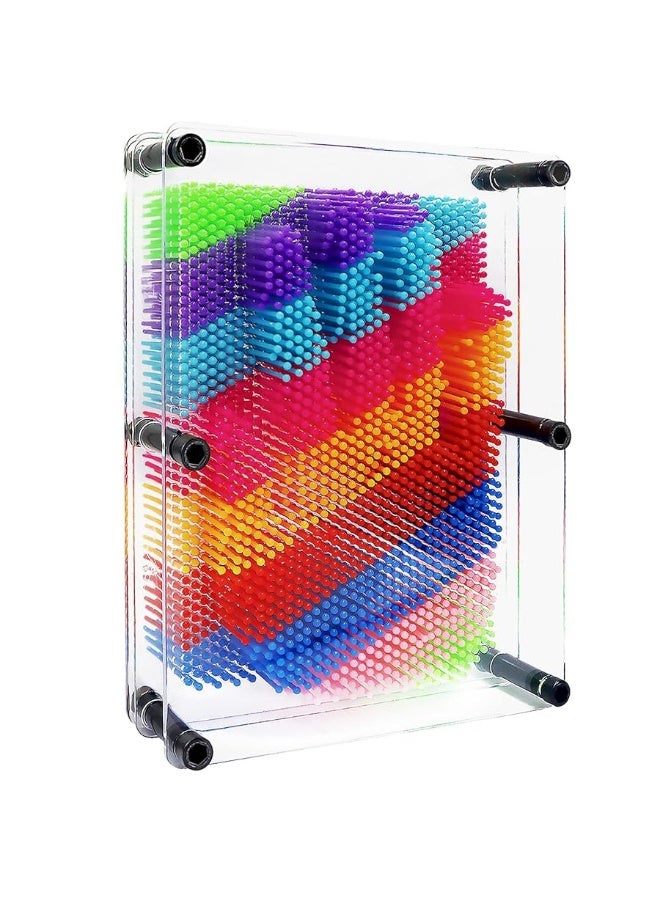 Hsxfl Classic 3D Pin Art Board Toy Sculpture  8in x 6in Large Size 3D Pin Art Toys for Kids Boys Girls Sensory Toys Birthday Gifts Fidget Toys Multicolor - Image 4
