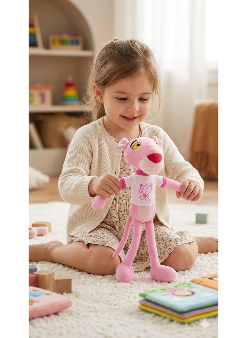 STORE 7 Pink Panther Plush Toy 45 cm – Soft Stuffed Cartoon Character Doll for Kids, Cute Plush Animal Pillow Toy - Image 2