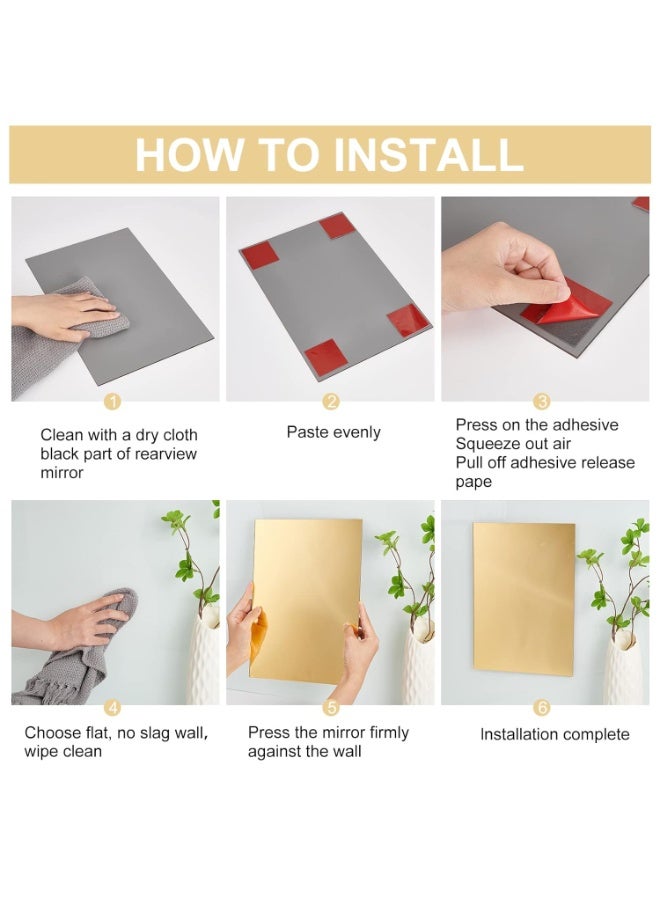 Slasa SLASA 2 Pack Acrylic Mirror Sheets – Gold & Silver – 20x30cm (7.87"x11.81") – 3mm Thick – Plastic Mirror Panels with Lamination for DIY Crafts, Signage & Decoration - Image 4