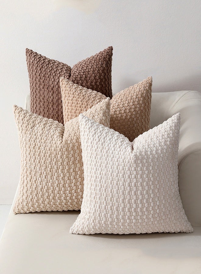 بي أف هوم طقم من 4 أغطية وسائد، أغطية وسائد ناعمة، أغطية وسائد زخرفية بلون موحد، 45 سم × 45 سم، رمضان للكنبة والسرير وديكور غرفة المعيشة - Image 1