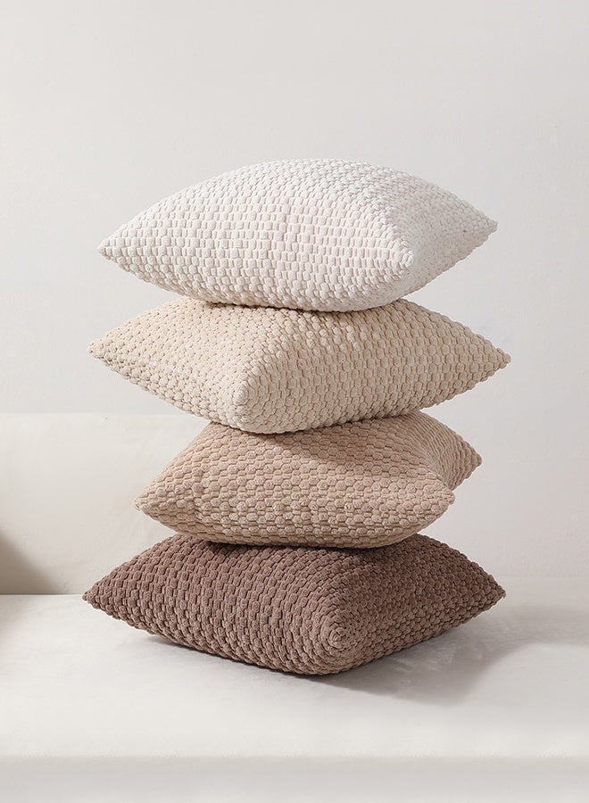 بي أف هوم طقم من 4 أغطية وسائد، أغطية وسائد ناعمة، أغطية وسائد زخرفية بلون موحد، 45 سم × 45 سم، رمضان للكنبة والسرير وديكور غرفة المعيشة - Image 2