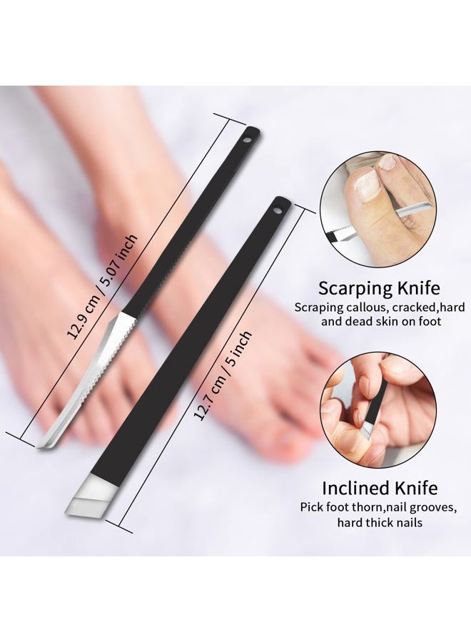 BLESWIN Ingrown Toenail Pedicure Tool Kit 6pcs, Ingrown Toe Nail File and Lifter Nail Pusher Pedicure Knife Set, Sharp Blade Nail Knives Kit Professional, Foot Repair Kit Stainless Steel for Nail Care - Image 3