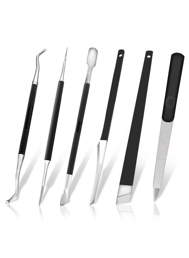 BLESWIN Ingrown Toenail Pedicure Tool Kit 6pcs, Ingrown Toe Nail File and Lifter Nail Pusher Pedicure Knife Set, Sharp Blade Nail Knives Kit Professional, Foot Repair Kit Stainless Steel for Nail Care - Image 1