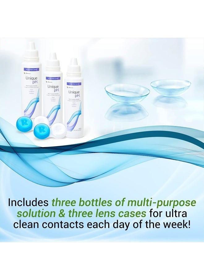 Menicon - Unique pH Multi-Purpose Solution with RGP Lens Case, 4 Fl Oz (Pack of 3) - Image 1