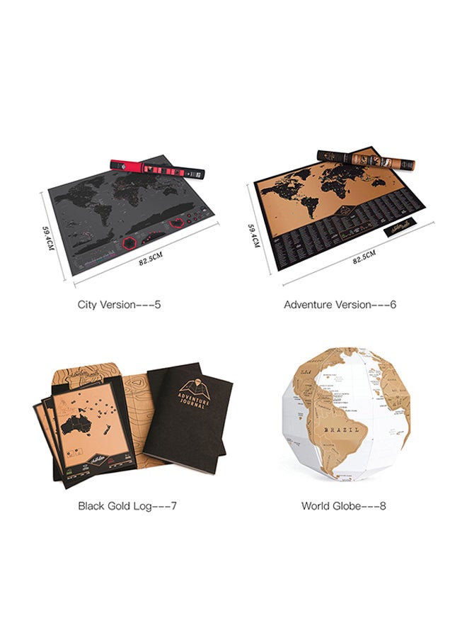 Generic Scratch Off World Travel Map Poster Copper Foil Wall Sticker Personalized Journal Log Black Gold Log Multicolour  - Image 3
