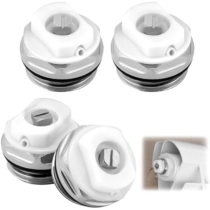 SET OF 4 BLEED VALVE PLUGS FOR RADIATORS, 1/2 INCH RADIATOR BLEEDING SCREW - Image 1