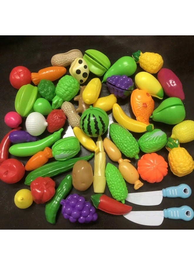 Che Che Le Toys Simulation Cut Fruits And Vegetables Model Baby Kindergarten Early Education Children Play Home-Specifications:29 Kinds Of Random Fruits And Vegetables 【not Cut】】 - Image 2