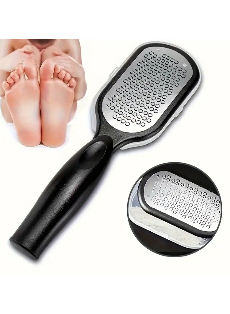 Rozino Professional Stainless Steel Foot File - Callus & Dead Skin Remover, Splash-Proof Scrub for Smooth Feet, Essential for Home Spa & Nail Care - Image 1