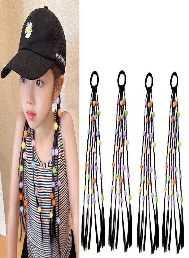 ZEELPETAL Girls Rubber Band Hair Extensions – Colourful Braids, Hair Pieces, Headbands, Ponytail Wigs for Kids, Women, Crazy Hair Day & DIY Styling MULTICOLOR (4) - Image 1