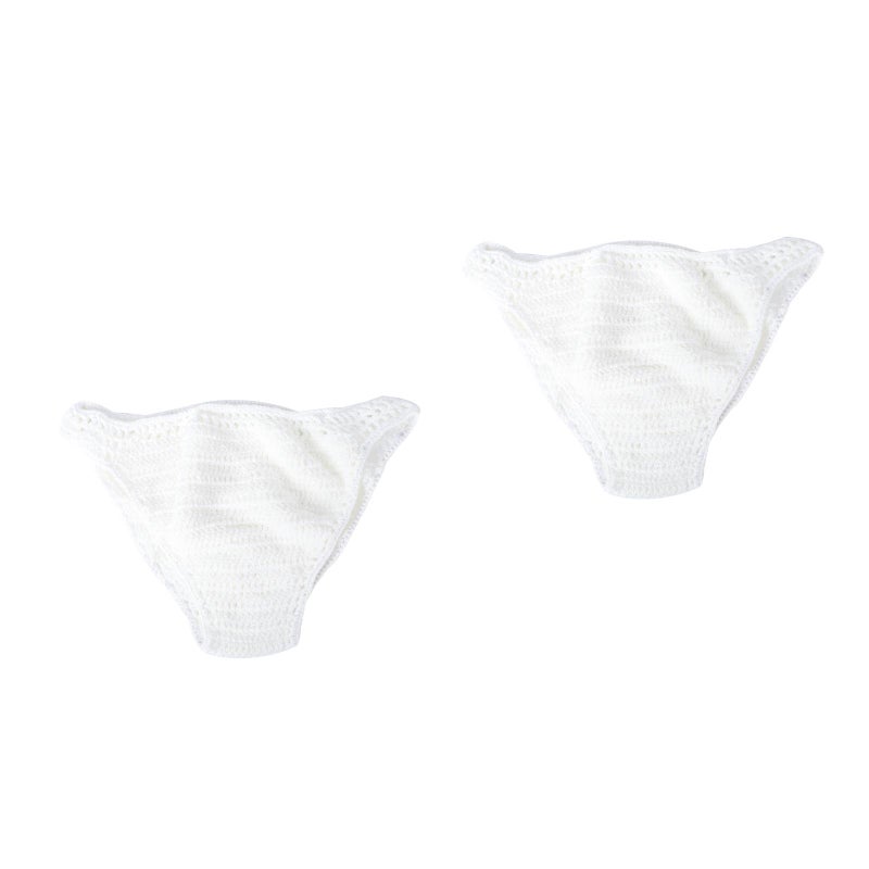 2 pcs Stylish Briefs Hand Knitted Shorts for Beach Seaside Lady Wearing (White Size XL) - Image 1