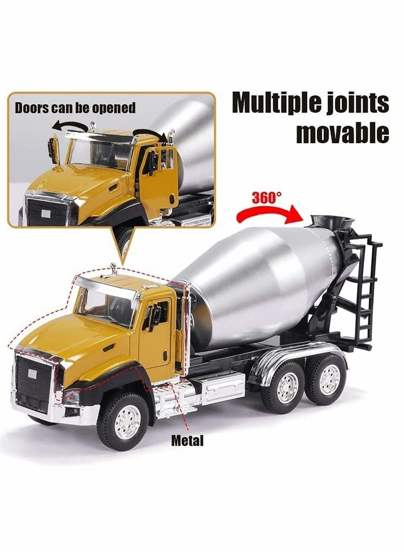 Y&D Model Toys Cars, 3 Pack of Diecast Engineering Construction Vehicles, Metal Collectible Pull Back Car with Opening Doors for Boys and Girls (Dump Truck, Digger, Mixer Truck) - Image 4