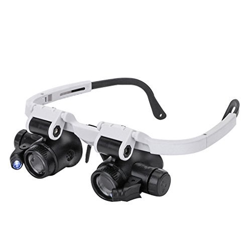 Clobeau Magnifying Glasses 8X 15X 23X Magnifier LED Headband Glass Eye Magnifying Repair Tool Watchmaking Coin Stamp Currency Book Errors Jewelry Necklace Magnifier Glasses Beading Biology Loupe Microscope - Image 1