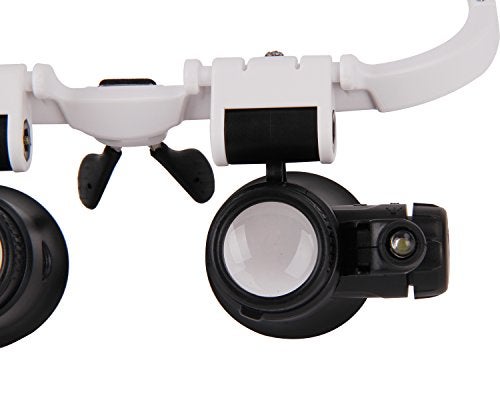 Clobeau Magnifying Glasses 8X 15X 23X Magnifier LED Headband Glass Eye Magnifying Repair Tool Watchmaking Coin Stamp Currency Book Errors Jewelry Necklace Magnifier Glasses Beading Biology Loupe Microscope - Image 4