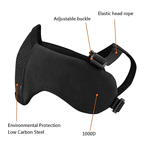 AOUTACC Airsoft Mask, Half Face Mesh Masks with Ear Protection Tactical Paintball Mask for CS/Hunting/Paintball/Shooting (BK) - Image 2