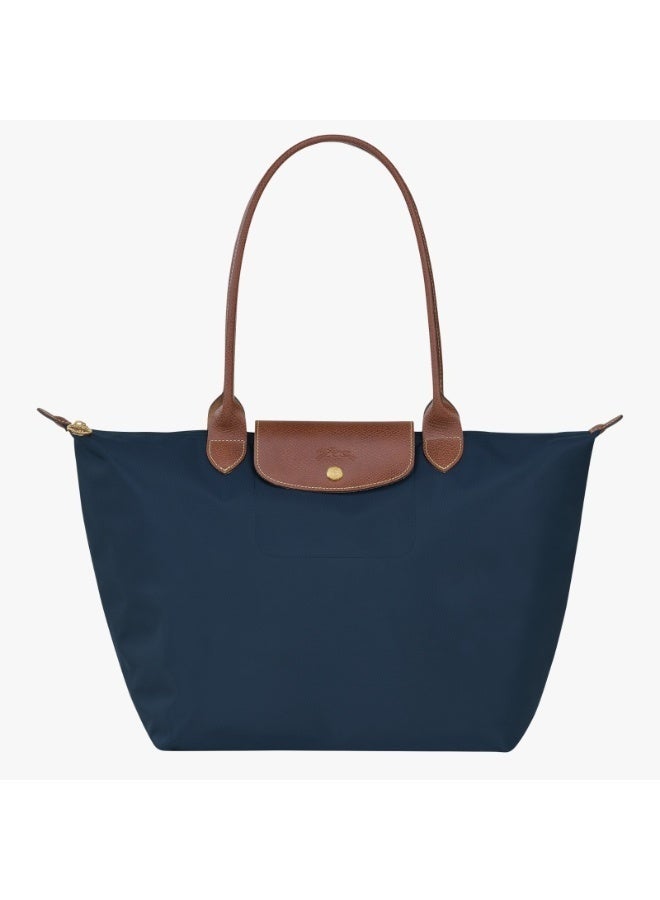 Longchamp Women’s Camera Shoulder Bag | Large Capacity Tote | Recycled Polyamide Canvas | Leather Trim | Zip Closure | 28cm Ocean - Image 3