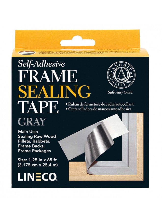 Lineco Lineco, Self Adhesive Frame Sealing Tape, Gray, 1.25 in x 85 ft - Image 1