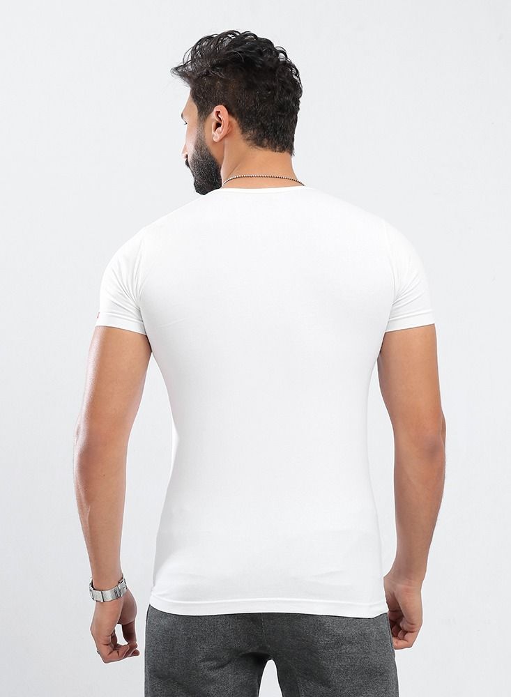 V-Neck Cotton Stertch - White