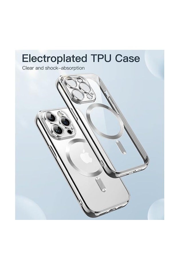 ten.tech Transparent Magnetic Protection Cover Compatible with MagSafe for iPhone 12 Pro Max Mobile Phone, Anti-Shock and Anti-Scratches, and Camera Lens Protector (silver) by Tin Tech  - Image 2
