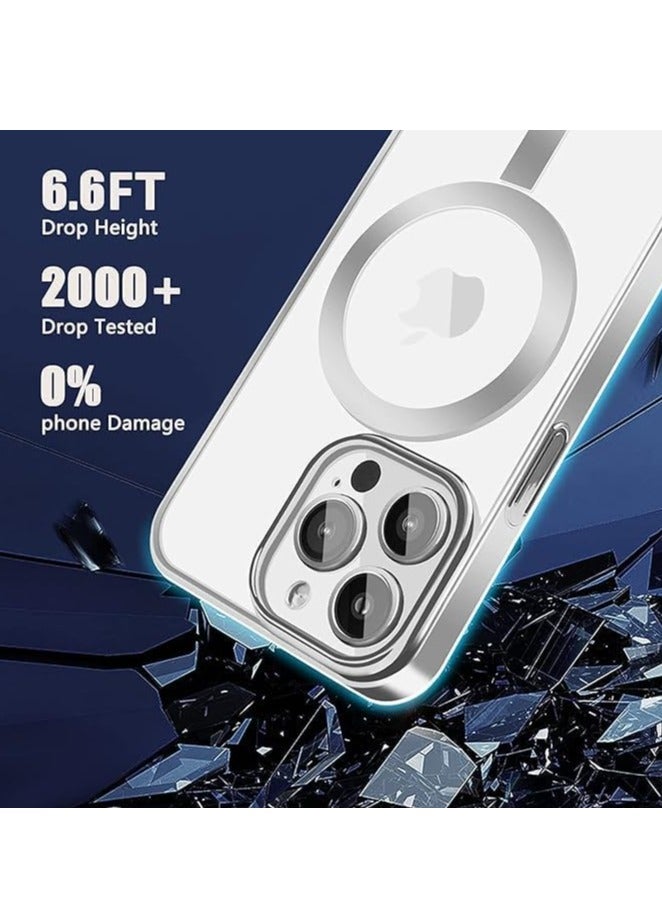 ten.tech Transparent Magnetic Protection Cover Compatible with MagSafe for iPhone 12 Pro Max Mobile Phone, Anti-Shock and Anti-Scratches, and Camera Lens Protector (silver) by Tin Tech  - Image 4