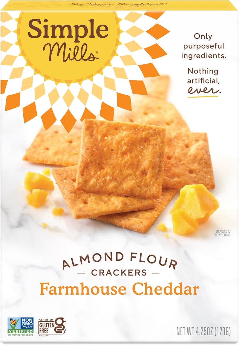 Simple Mills Almond Flour Crackers - Farmhouse Cheddar - Image 1