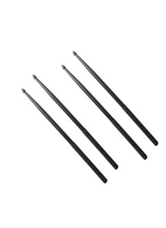 Excefore 2 Pairs 5A Nylon Drumsticks for Adults and Kids Light Durable Plastic Drum Sticks Set with Non-Slip Handles Professional Musical Instrument Percussion Accessories Black  - Image 1