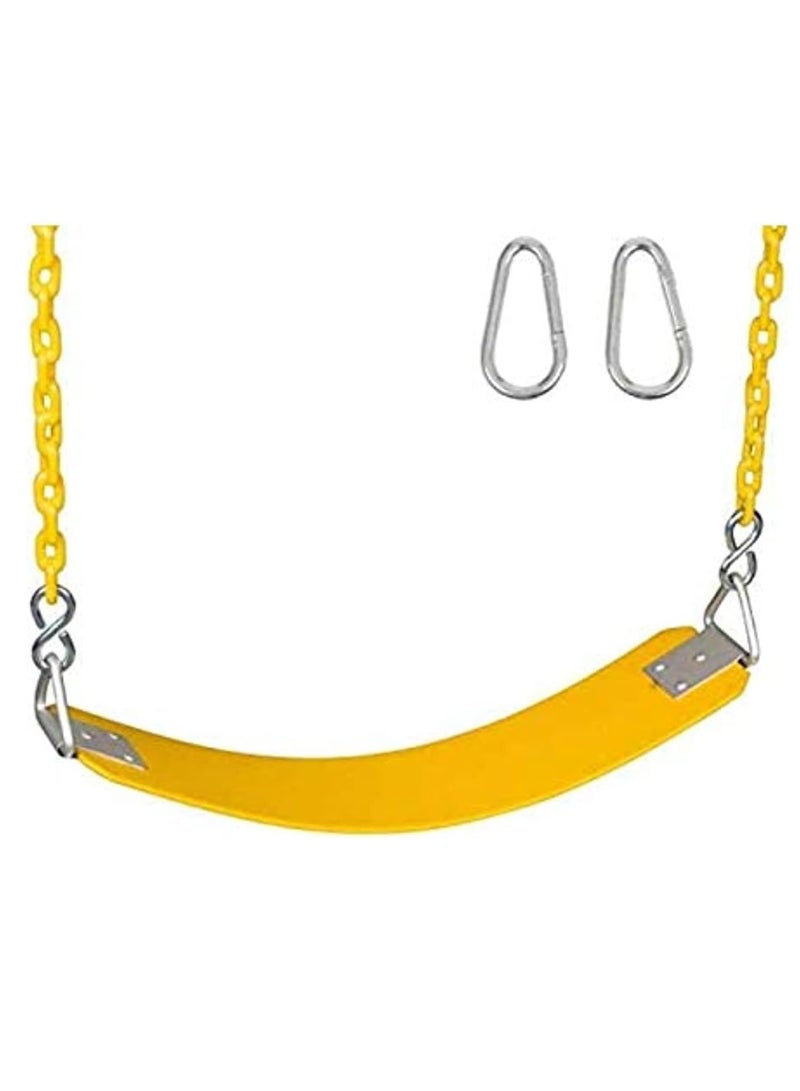 Swing Seat Yard Swing for Kids & Adults with Metal Triangle Ring 2 Chain and Snap Hooks  - Image 1