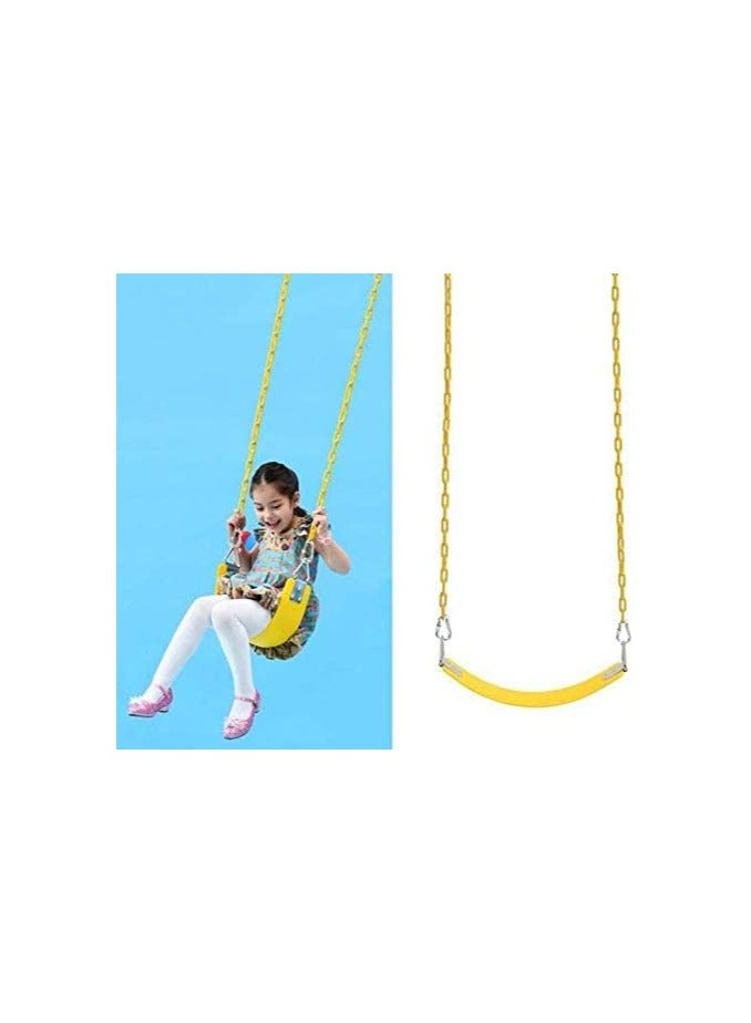 Swing Seat Yard Swing for Kids & Adults with Metal Triangle Ring 2 Chain and Snap Hooks  - Image 2