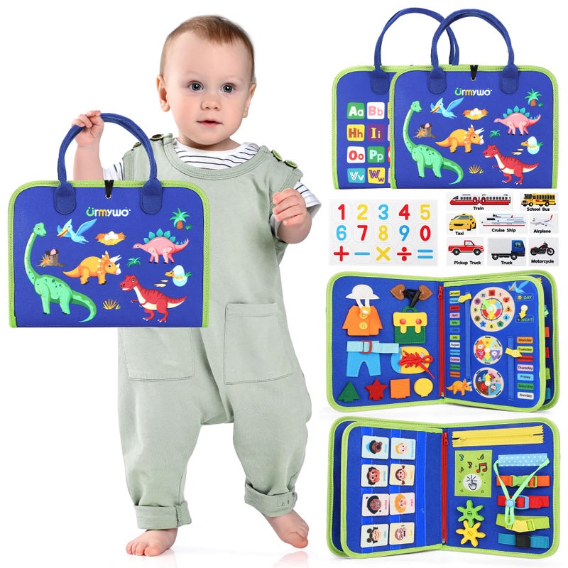 URMYWO Toddler Busy Board Busy Book Montessori Toys Ages 3 and up Preschool Learning Activities with Alphabet Number Animal Educational Travel Toys Birthday Gifts for Kids - Image 2