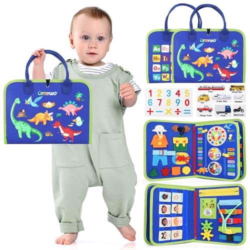 URMYWO Toddler Busy Board Busy Book Montessori Toys Ages 3 and up Preschool Learning Activities with Alphabet Number Animal Educational Travel Toys Birthday Gifts for Kids - Image 1