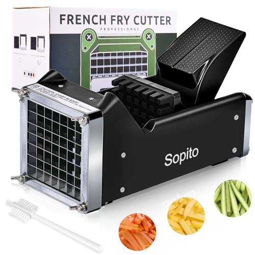 Sopito Potato Cutter, Sopito Home Made French Fry Cutter with 1/2 Inch Stainless Steel Blade Great for Potatoes Carrots Cucumbers - Image 1