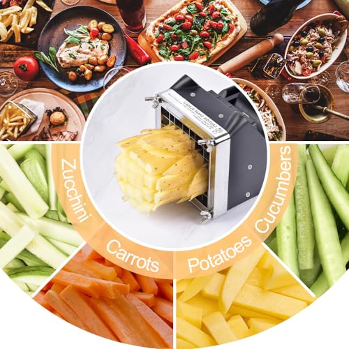 Sopito Potato Cutter, Sopito Home Made French Fry Cutter with 1/2 Inch Stainless Steel Blade Great for Potatoes Carrots Cucumbers - Image 4