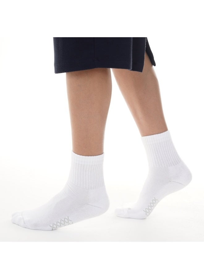 Elementa Crew Socks 6 Pairs – White Cotton Blend Socks with Arch Support, Seamless Toe Design & Breathable Odor Control for Everyday Comfort - Image 4
