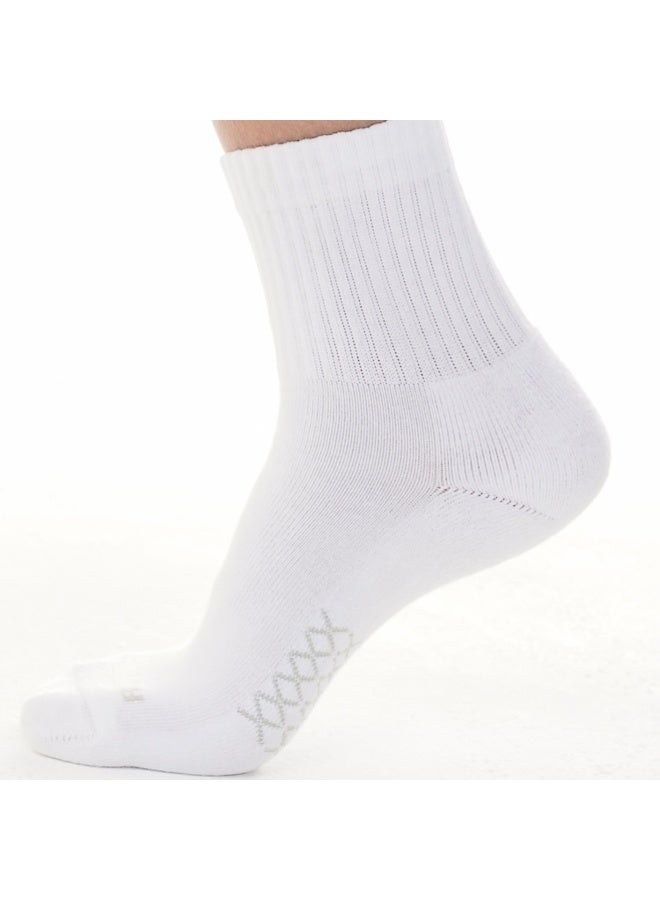 Elementa Crew Socks 6 Pairs – White Cotton Blend Socks with Arch Support, Seamless Toe Design & Breathable Odor Control for Everyday Comfort - Image 3