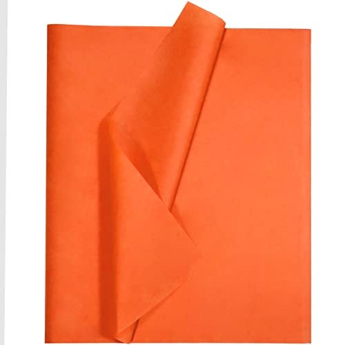 Undemouc 100 Sheets Orange Tissue Paper 20x14 Inches Tissue Paper Bulk for Bags Wrapping for DIY Crafts Birthday Weddings Baby Shower Thanksgiving Halloween Party Decor - Image 1