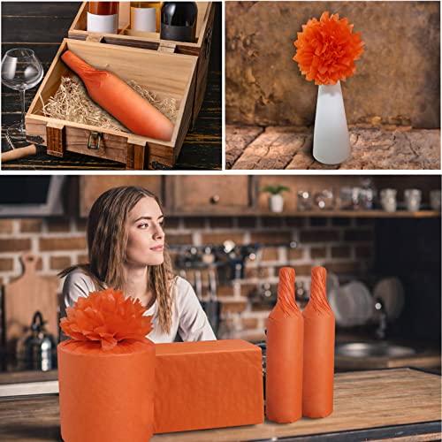 Undemouc 100 Sheets Orange Tissue Paper 20x14 Inches Tissue Paper Bulk for Bags Wrapping for DIY Crafts Birthday Weddings Baby Shower Thanksgiving Halloween Party Decor - Image 4