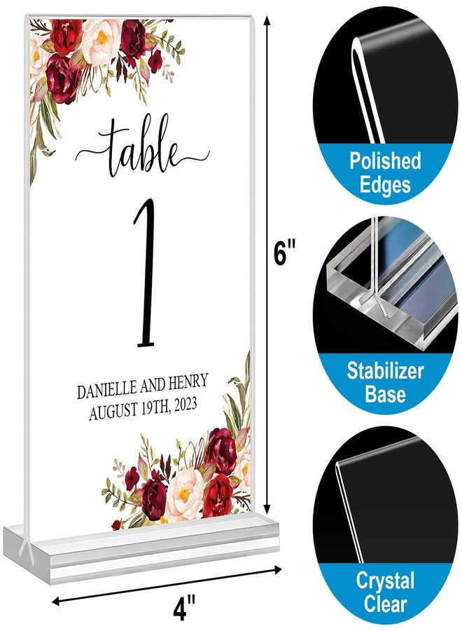 DunGu Acrylic Sign Holder 4x6, 16 Pack Clear TableTop Sign Holder-Sided, Plastic Flyer Display Holder with Vertical Base, Clear Flyer Stand Menu Table Display Holders for Restaurants Office Store Show Fair - Image 2
