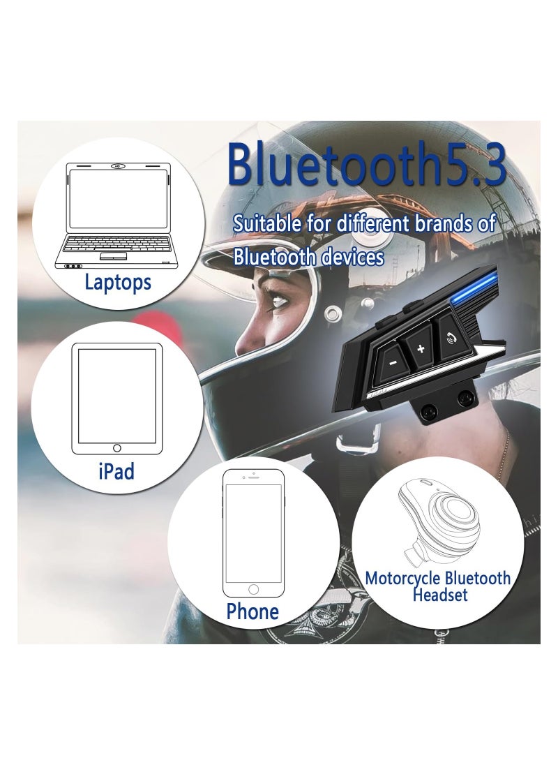SYOSI - BT40 Motorcycle Bluetooth Headset, with Soft and Hard Microphones, Motorcycle Helmet Bluetooth Headset, CVC Noise Reduction Stereo Sound Effect, IPX6 Waterproof Ultra-Thin Earphones with All Helmets - Image 1