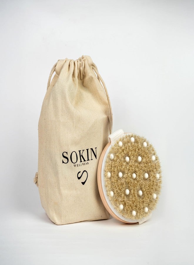SOKIN WELLNESS SOKIN Ayurvedic Dry Body Brush with Natural Bristles | Exfoliating Body Brush for Dry Brushing, Lymphatic Drainage & Dead Skin Removal | Garshana Massage Brush for Smooth, Glowing Skin - Image 1